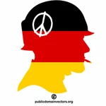 Soldatensilhouette mit deutscher Flagge