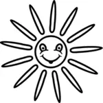 Vektorgrafiken sehr glücklich Sonne