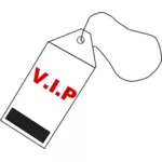 Illustration of red and black VIP tag