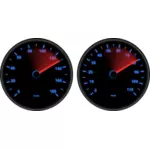 Vektor grafis dari speedometers