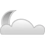 Pastel de color nube con dibujo vectorial de signo de luna
