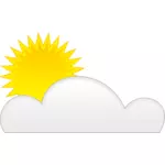 Pastellfargede symbolet for Delvis skyet himmel vector illustrasjon
