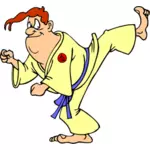 Karate człowiek wykonując wektor clipart
