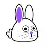 Lente bunny met paarse oren vector afbeelding