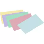 Vector drawing of unlined colored index cards