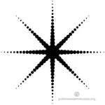 Černá hvězda vektorové grafiky v desítkovém formátu s tečkami
