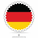 Etiqueta engomada redonda de la bandera alemana