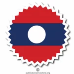 Laos flagga rund etikett