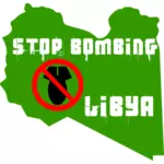 矢量图形的停止轰炸利比亚标签