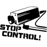 Stop watching us on CCTV label vector clip art