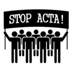 ACTA berhenti tanda vektor ilustrasi