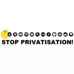 Pare de gráficos vetoriais de privatização