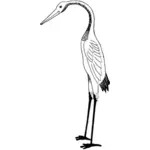 Černá a bílá kresba brodivý pták