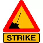 Векторная иллюстрация дорожный знак с словом «Страйк»