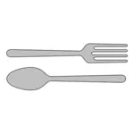 Vector images clipart de fourchette et cuillère