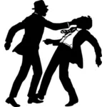 Men in suits punching vector image