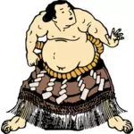 Imagen del luchador de sumo en una falda