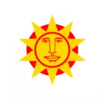 Vector graphics of big nosed sun