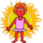 Femeie arse de soare