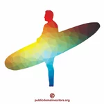 Patrón de color de silueta surfer