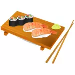 Ilustração em vetor sushi comida