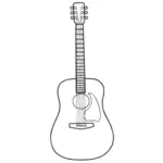 Простая линия Арт векторное изображение акустической гитары