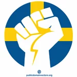 القبضة المشدودة العلم السويدي