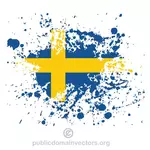 Шведский флаг с брызги краски