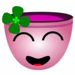 Vektorgrafikk utklipp ler ansikt rosa cup