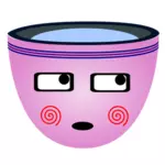 Image vectorielle de visage rougissant de garçon sur un mug