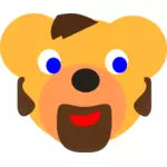 Векторный рисунок медведя с бородой