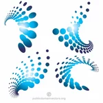 Halftone dots curved shapes