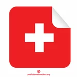 Etiqueta engomada cuadrada de la bandera suiza