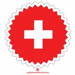 Etiqueta de bandera suiza