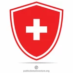 Schild mit Schweizer Flagge