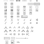 Vektor illustration av inhemska elektriska symboler