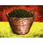Korb voller Oliven-Vektor-Bild