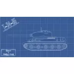 T-34-85 tank technical vector drawing