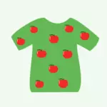 איור וקטורי של חולצה עם עשרה תפוחים
