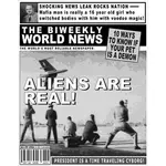 Tabloid cover about aliens