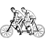 Vector clip del av tandem sykkel ryttere