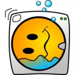Máquina de lavar roupa sorridente