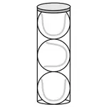 Tennis balls in a cylinder vector image