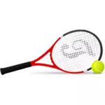 Racheta de tenis şi mingea vector miniaturi