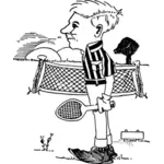 Image de vecteur comique pour le joueur tennis