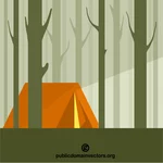 Tält i skogen