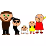 Vectorul miniaturi de familie ciudat de desene animate