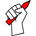 पेंसिल के साथ स्वतंत्रता आंदोलन हाथ के वेक्टर चित्रण