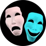 Teater masker vektorgrafikk utklipp