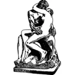 Векторная иллюстрация мужчины и женщины поцелуй